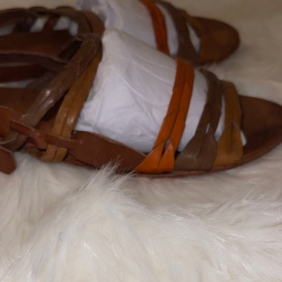 Ecote Brown and Orange Strappy Sandals - Picture 5 of 7